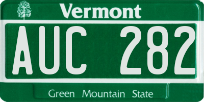 VT license plate AUC282