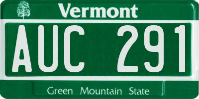 VT license plate AUC291