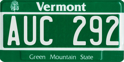 VT license plate AUC292