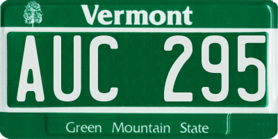 VT license plate AUC295