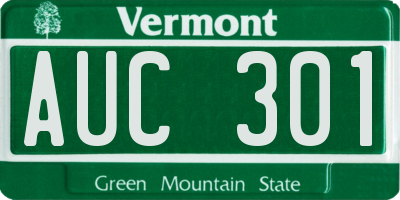 VT license plate AUC301
