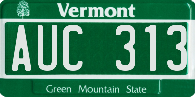 VT license plate AUC313