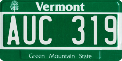 VT license plate AUC319