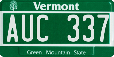 VT license plate AUC337