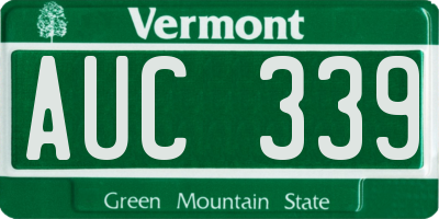 VT license plate AUC339