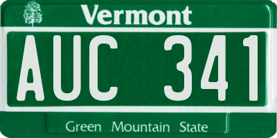 VT license plate AUC341