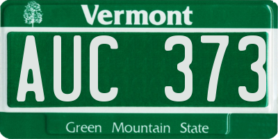 VT license plate AUC373