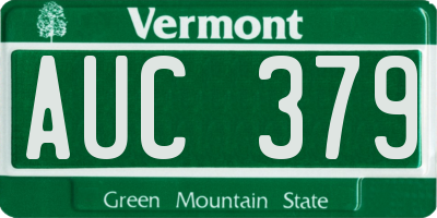 VT license plate AUC379