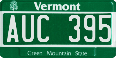 VT license plate AUC395