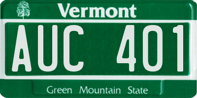 VT license plate AUC401