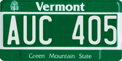 VT license plate AUC405