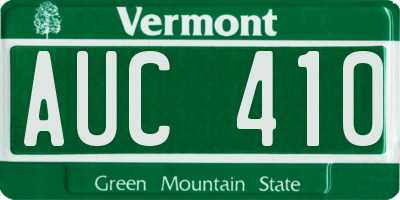 VT license plate AUC410