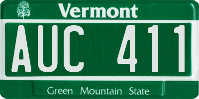 VT license plate AUC411
