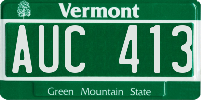 VT license plate AUC413