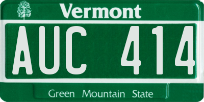VT license plate AUC414