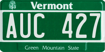 VT license plate AUC427
