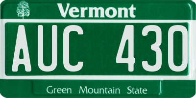 VT license plate AUC430