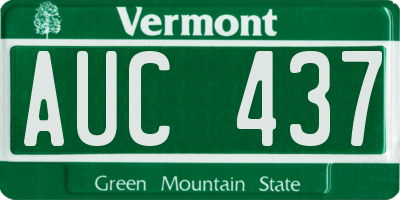 VT license plate AUC437