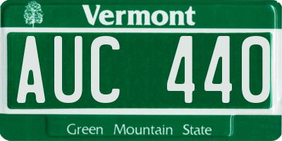 VT license plate AUC440