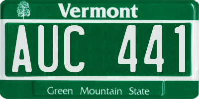 VT license plate AUC441