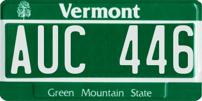 VT license plate AUC446