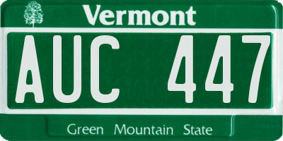 VT license plate AUC447