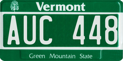 VT license plate AUC448