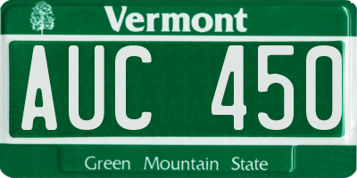 VT license plate AUC450