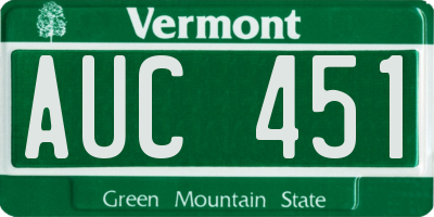 VT license plate AUC451
