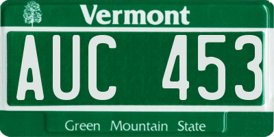 VT license plate AUC453