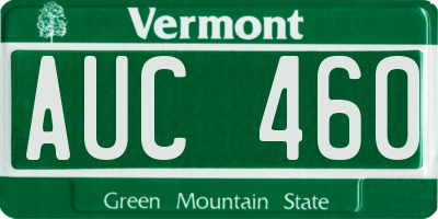 VT license plate AUC460