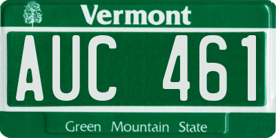 VT license plate AUC461