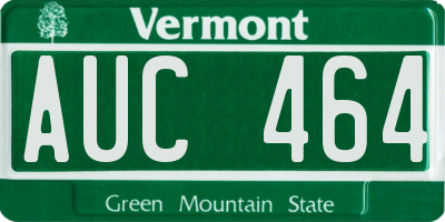 VT license plate AUC464