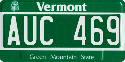 VT license plate AUC469