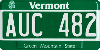 VT license plate AUC482