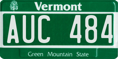 VT license plate AUC484