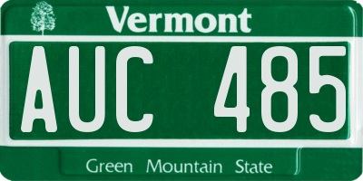 VT license plate AUC485
