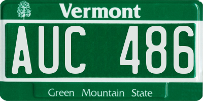 VT license plate AUC486