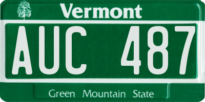 VT license plate AUC487