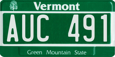 VT license plate AUC491