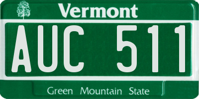 VT license plate AUC511