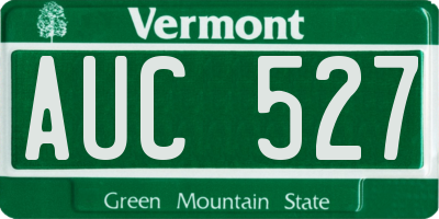 VT license plate AUC527