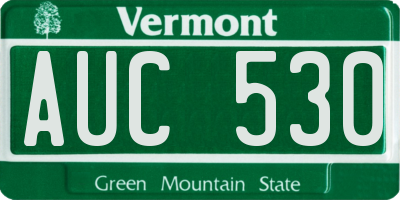 VT license plate AUC530