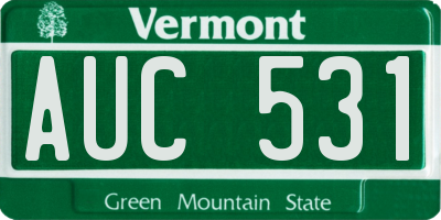 VT license plate AUC531
