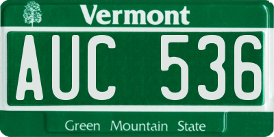VT license plate AUC536
