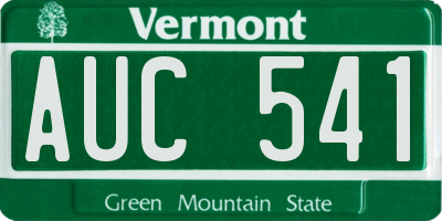 VT license plate AUC541