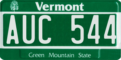 VT license plate AUC544