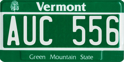 VT license plate AUC556