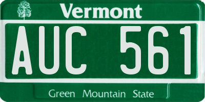 VT license plate AUC561