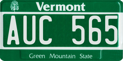 VT license plate AUC565